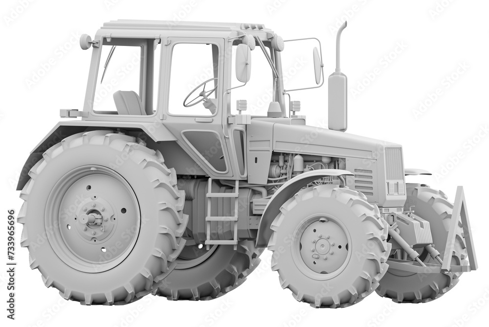 Agricultural tractor 3d model illustration. Agricultural tractor 3d model illustration.
