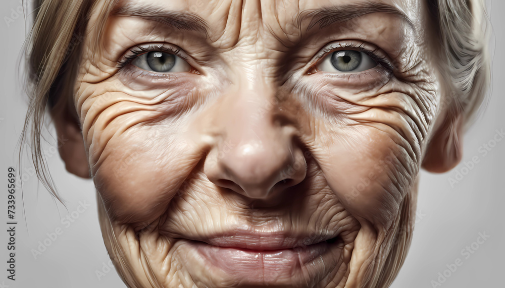woman with wrinkles woman with wrinkles