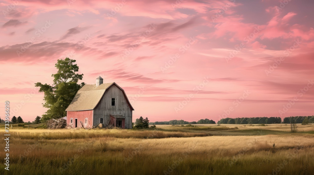 country pink barn