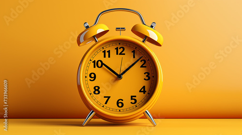 alarm clock photo on yellow background