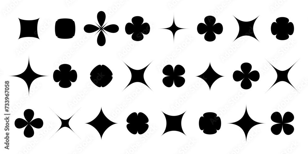 Fototapeta premium Abstract geometric vector shapes for infographics, web design and unique modern designs. Set of unique geometric shapes on white isolated background