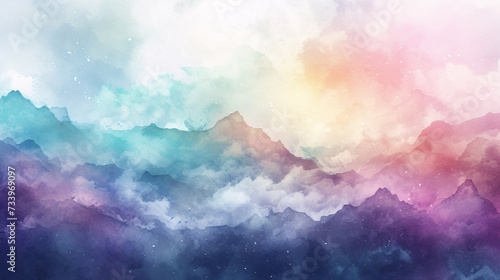  Experience the Harmonious Merge of Abstract Watercolor Backgrounds, Crafting an Otherworldly Landscape with Surreal Elements, Offering a Canvas of Infinite Possibilities for Your Creative Vision.