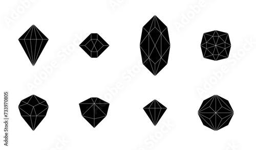 Gemstone collection - faceted jewel object set