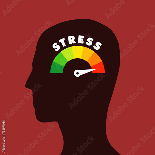 Stress level person illustration