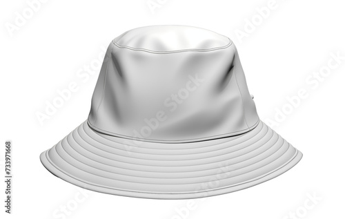 white bucket hat isolated PNG