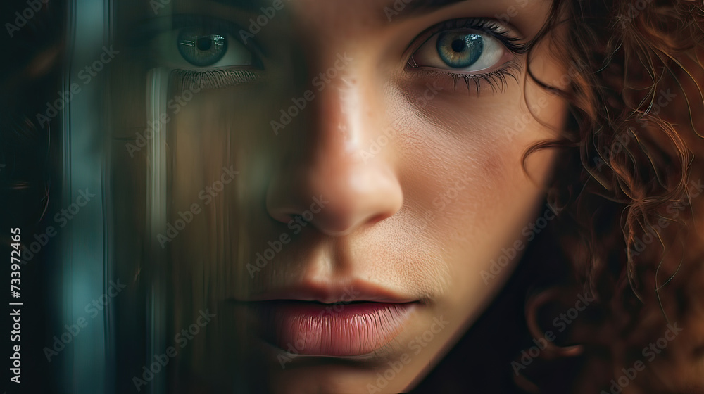 Depth and emotion through the simplicity of eyes without a face against visually stunning and imaginative background Ai Generative