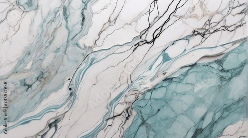 White and turquoise marble textured background © AlfaSmart
