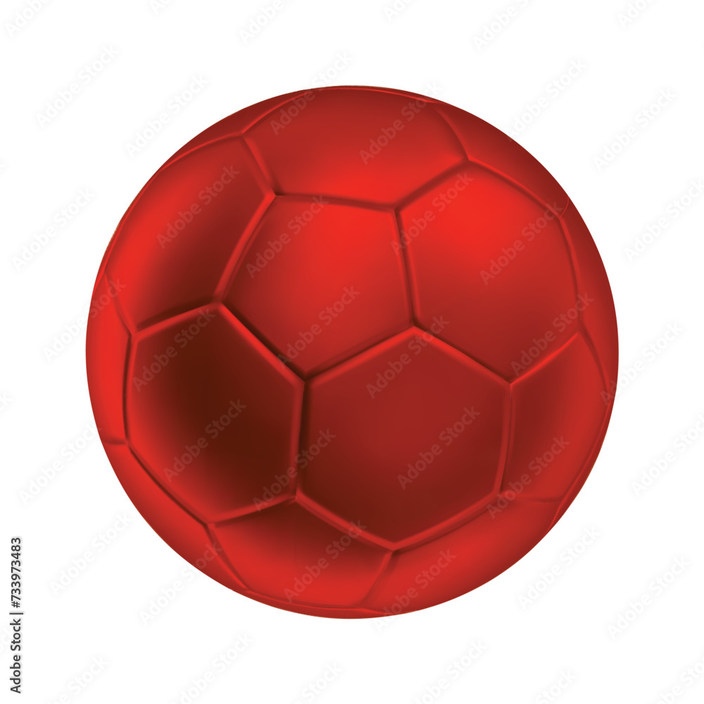 Fototapeta premium 3d soccer red icon Blue color. 3d vector render Symbol or emblem football . Vector illustration