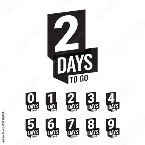 Countdown left days banner. count time sale. Nine, eight, seven six five four three two one zero days left. Vector illustration