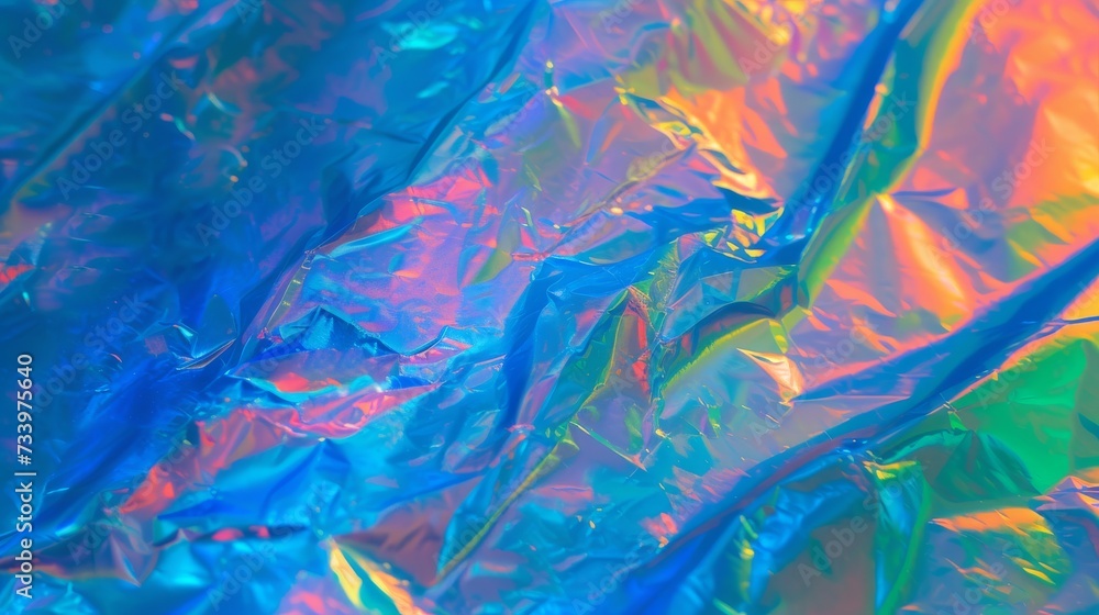 Blurred Holography abstract background in blue pink colors. Holographic color wrinkled pearlescent foil. Holographic iridescent rainbow fabric abstract background Blurred Holography abstract background in blue pink colors. Holographic color wrinkled pearlescent foil. Holographic iridescent rainbow fabric abstract background