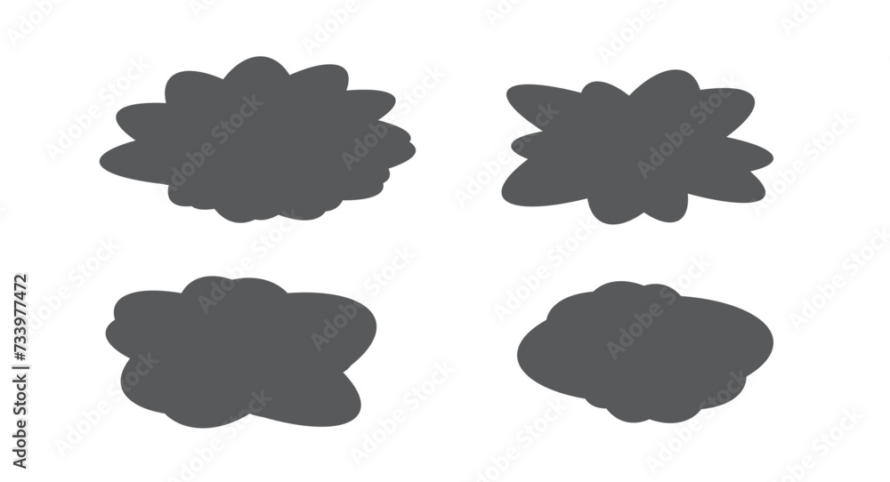 Set of speech bubbles isolated on white background. Chat and talk icon. Cloud icon. Vector illustration Set of speech bubbles isolated on white background. Chat and talk icon. Cloud icon. Vector illustration