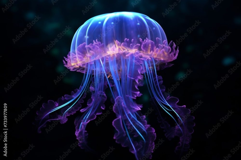 a bioluminescent jellyfish a bioluminescent jellyfish