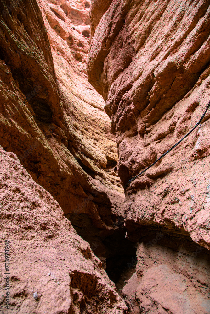 Obraz premium Pingshan Lake Grand Canyon, Zhangye City, Gansu Province - rock formation canyon landscape under clear sky