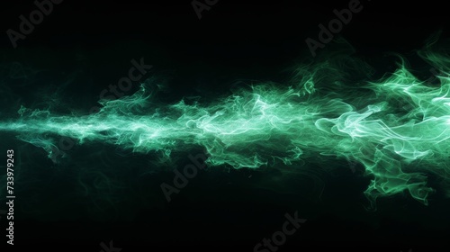 Background image with a bright green laser beam cutting through the darkness of a black background. This creates a fascinating and beautiful display of images.