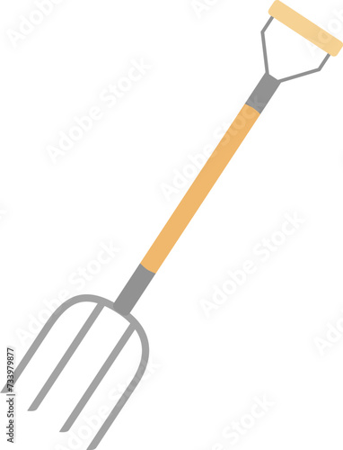 Vector illustration of pitchfork for gardening. Garden fork isolated in white background photo