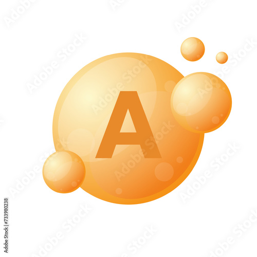 Vitamin A vector bubble isolated on white. Vitamin icon.