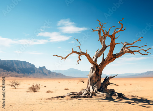 Dry tree twigs or Dead tree. Minimal background for summer concept © waichi2013th