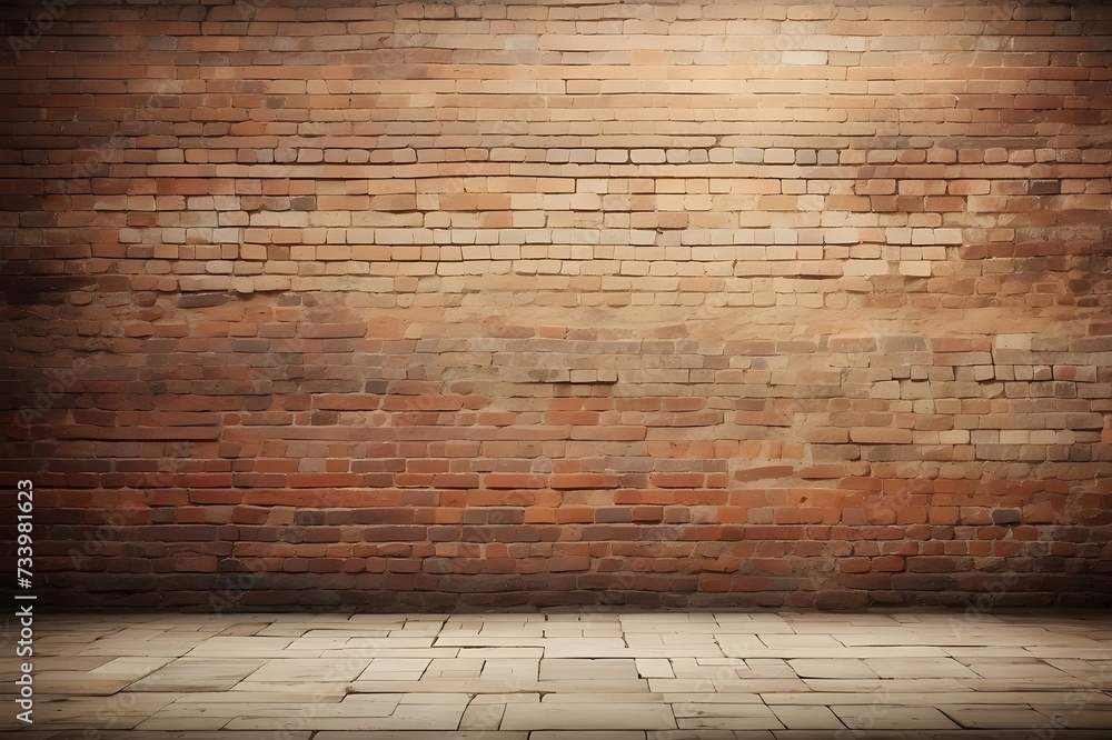Old wall background with stained aged bricks Generative AI