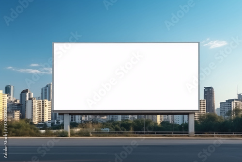 Large billboard advertisement mockup on modern building exterior