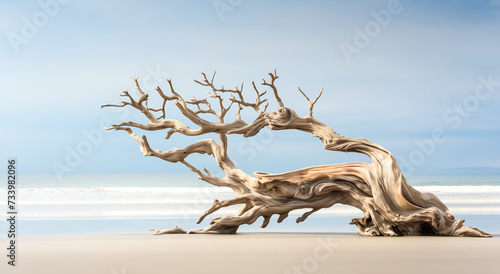 Dry tree twigs or Dead tree. Minimal background for summer concept