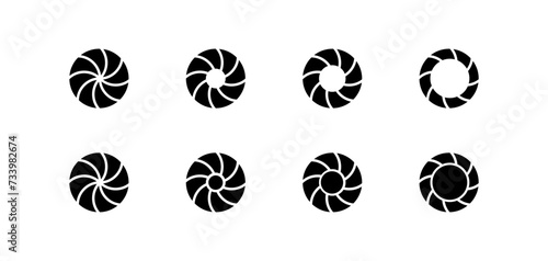 Fan icons icons set. Silhouette style. Vector icons