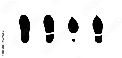 Sole imprint icon. Silhouette style. Vector icons