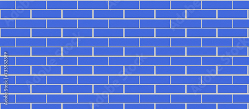 Royal Blue Color Brick Wall Background. Blank Copy Space. Abstract wall. Textured Background. Interior Wall Background. Modern Wall Design. Abstract Design for banners and advertisements. © Arbaz