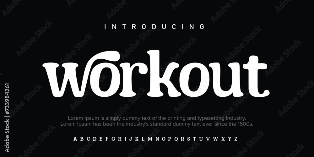 Workout , the luxury type elegant font and glamour alphabet vector set - obrazy, fototapety, plakaty 