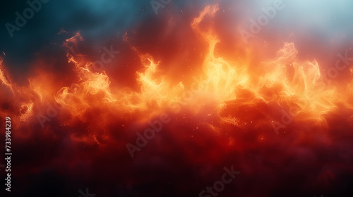 Abstract burning fire on a dark background.