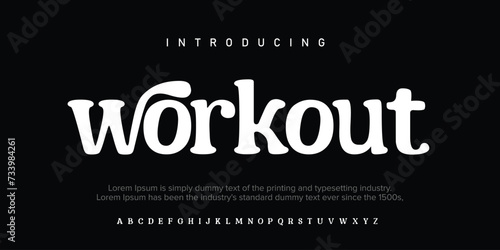 Workout , the luxury type elegant font and glamour alphabet vector set photo