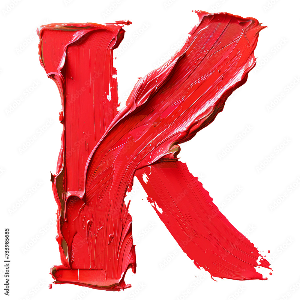 Red K Transparent K in the style of red paint smooth and red, PNG image, transparent ...