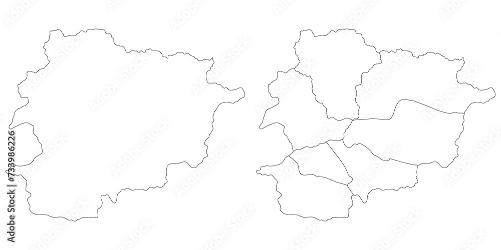 Andorra map. Map of Andorra in white set