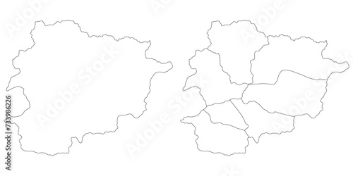 Andorra map. Map of Andorra in white set