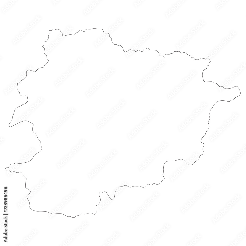 Fototapeta premium Andorra map. Map of Andorra in white color