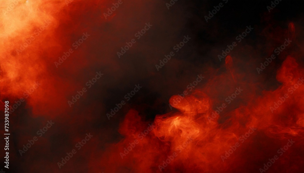 Abstract red smoke texture on black background.
