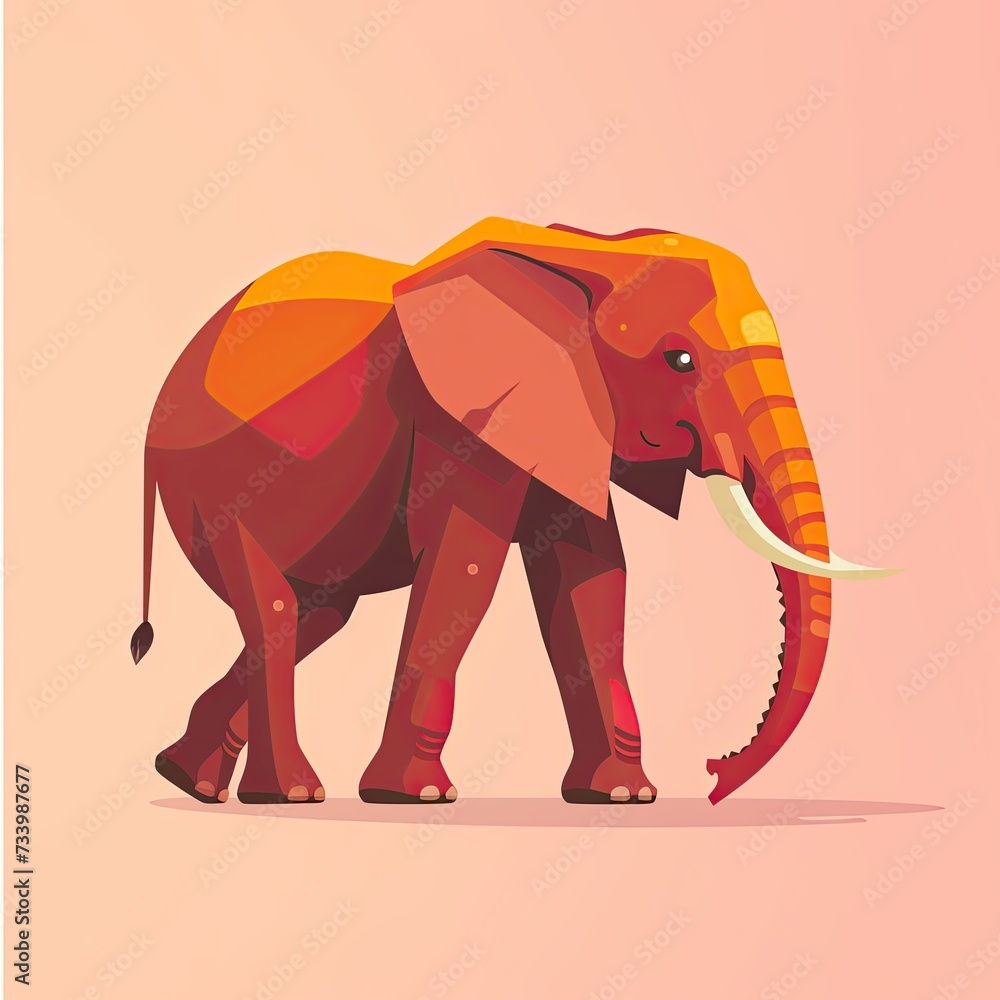 Obraz premium Flat Illustration of Elephant