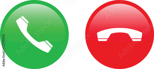 Call, Accept, Answer, Decline, Receive, Reject Phone Button Icons