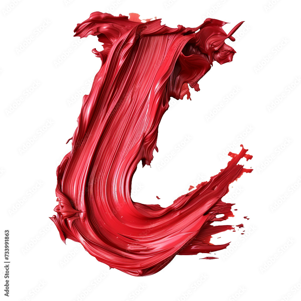 L in the style of red paint smooth and red, PNG image, transparent background. L in the style of red paint smooth and red, PNG image, transparent background.