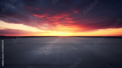 Empty concrete floor, 3D rendering sea view square with clear sky background