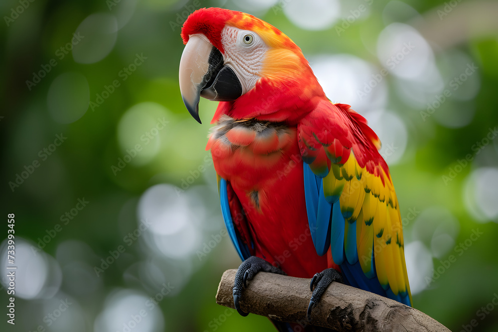 Obraz premium Bunter Papagei: Herrlicher exotischer Vogel mit lebendigem Gefieder für Natur- und Tierprojekte