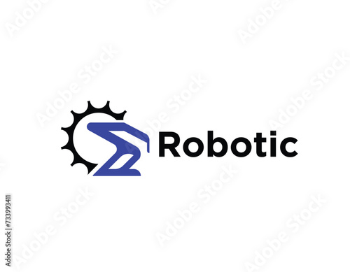 Industrial Robotic Manufacture Business Logo Design Template