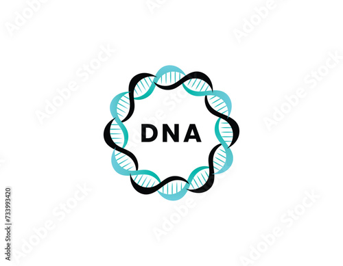 Modern Rounded Helix DNA Logo Design Template