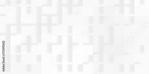 Paper square white Background with modern seamless lines, Abstract seamless and modern random shifted white scaled cube boxes block, Embossed paper square white geometric pattern of 3d blocks pattern.