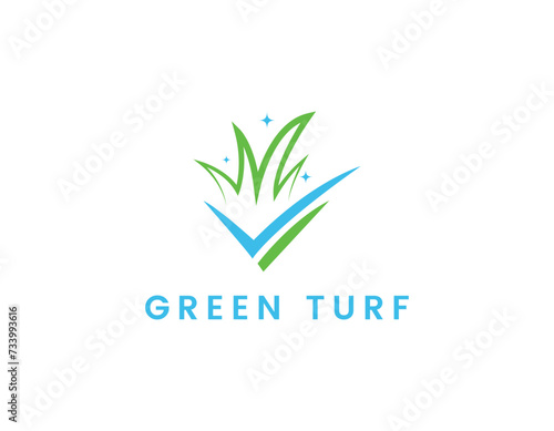 Simple Green Turf Business Logo Design Template