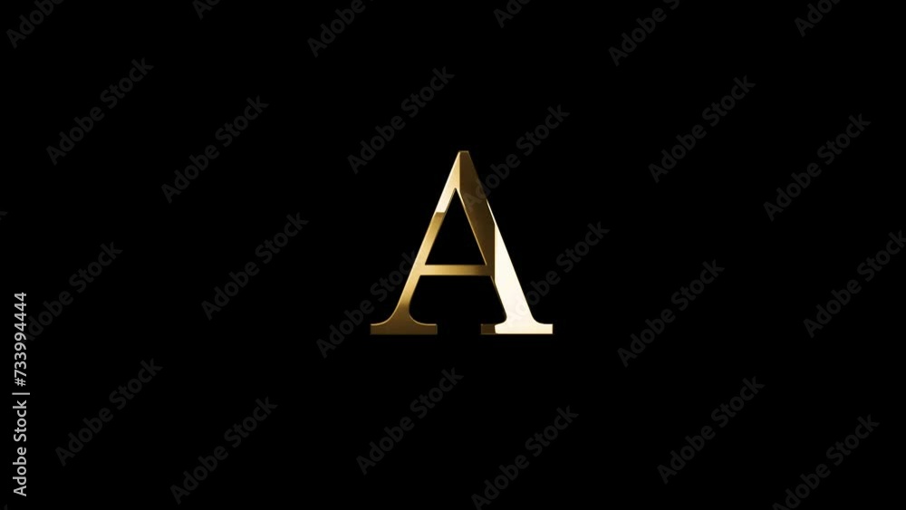 Golden letter A with golden particles and alpha channel, golden alphabet Golden letter A with golden particles and alpha channel, golden alphabet