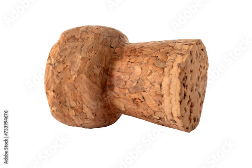 Champagne cork isolated  - Sparkling wine cork cut out photo