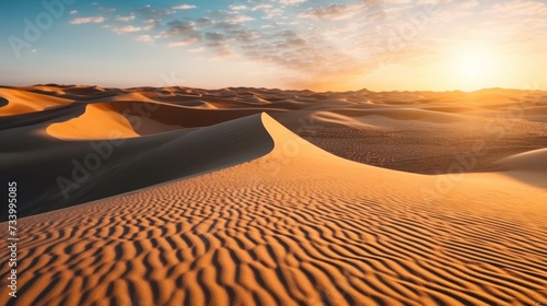 Beach or desert sand wavy sand dunes of desert