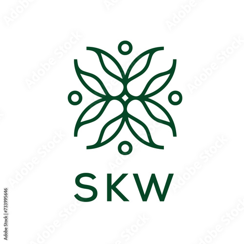 SKW  logo design template vector. SKW Business abstract connection vector logo. SKW icon circle logotype.
 photo