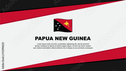 Papua New Guinea Flag Abstract Background Design Template. Papua New Guinea Independence Day Banner Cartoon Vector Illustration. Papua New Guinea Design