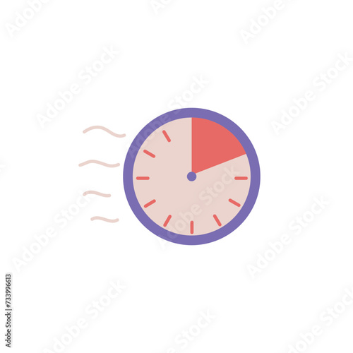 Clock icon, flat cartoon style vector illustration isolated on white